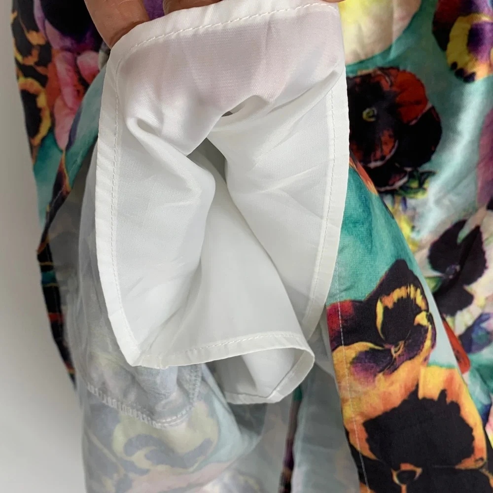 Sz L San Joy Women's spring Floral Print Skirt Hand Washable USED 🌸💐So Pretty!🌼🌺 - Picture 7 of 17